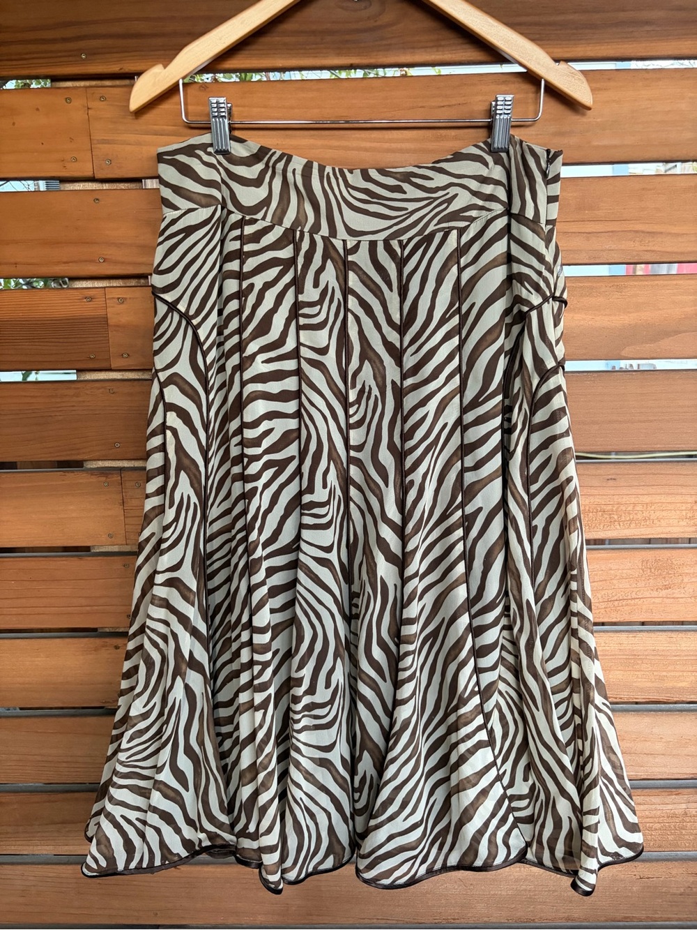 Vintage Brown and Cream Zebra Print A-Line Women’s Skirt